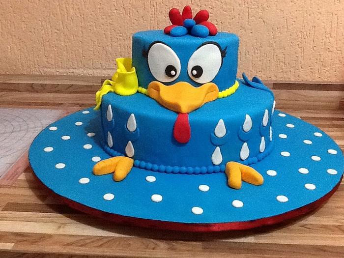 Chicken blue cake