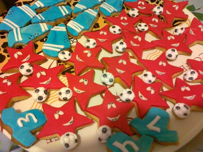 football cookies and cake
