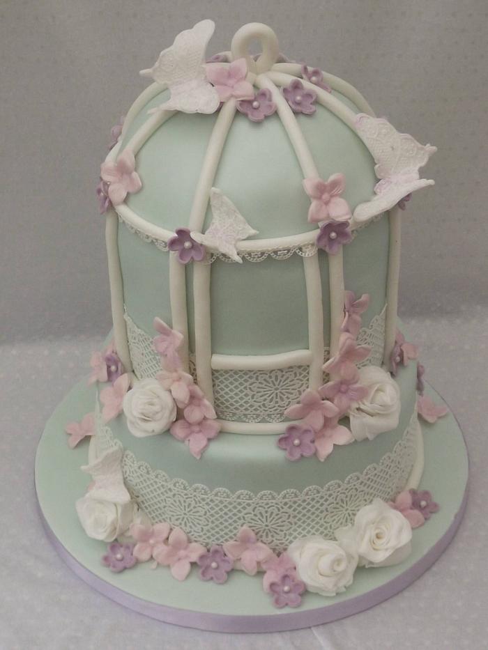 Birdcage Birthday Cake