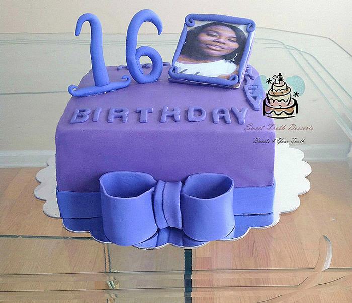 Purple 2 Tone Sweet Sixteen Birthday Cake