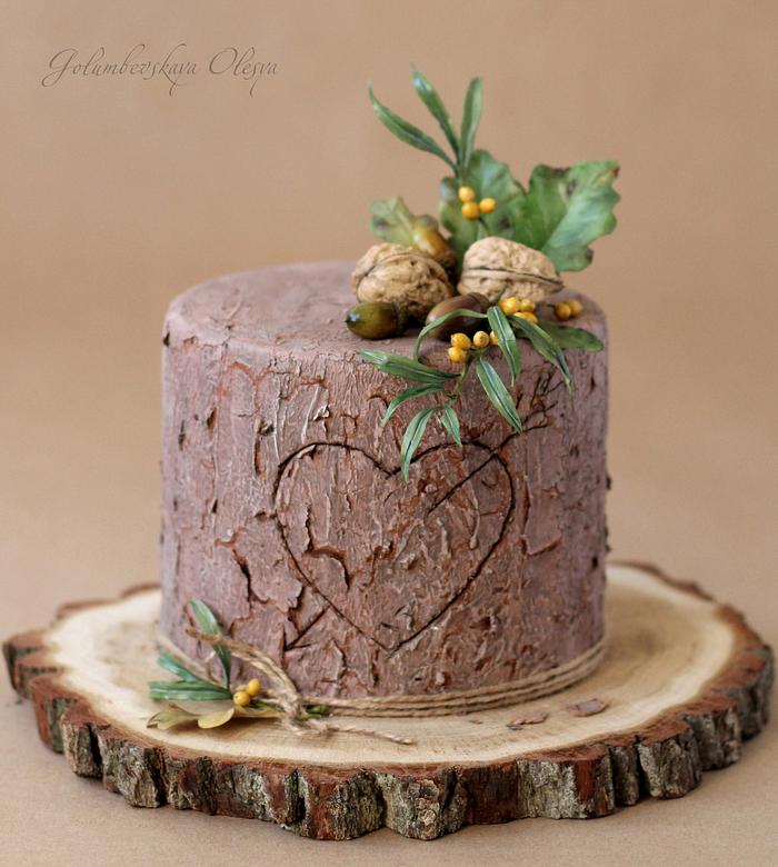 Wooden wedding Cake