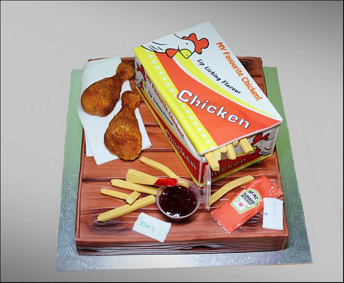 Chicken and chips cake