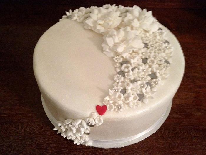 My hearts and flowers cake
