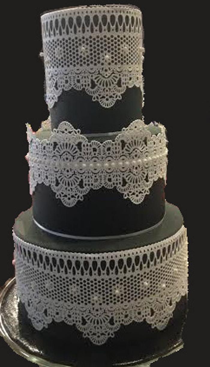 Black and WHITE CAKE LACE