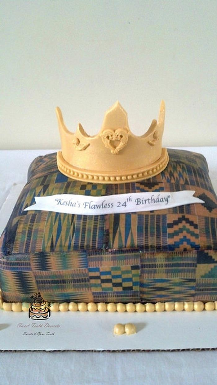 African Inspired Birthday Pillow Cake
