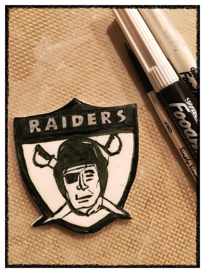 Hand painted Raiders logo