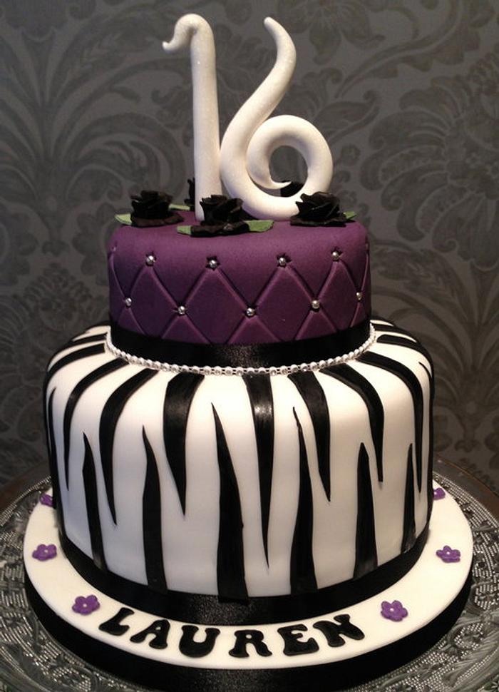 Glamourous 16th Birthday Cake