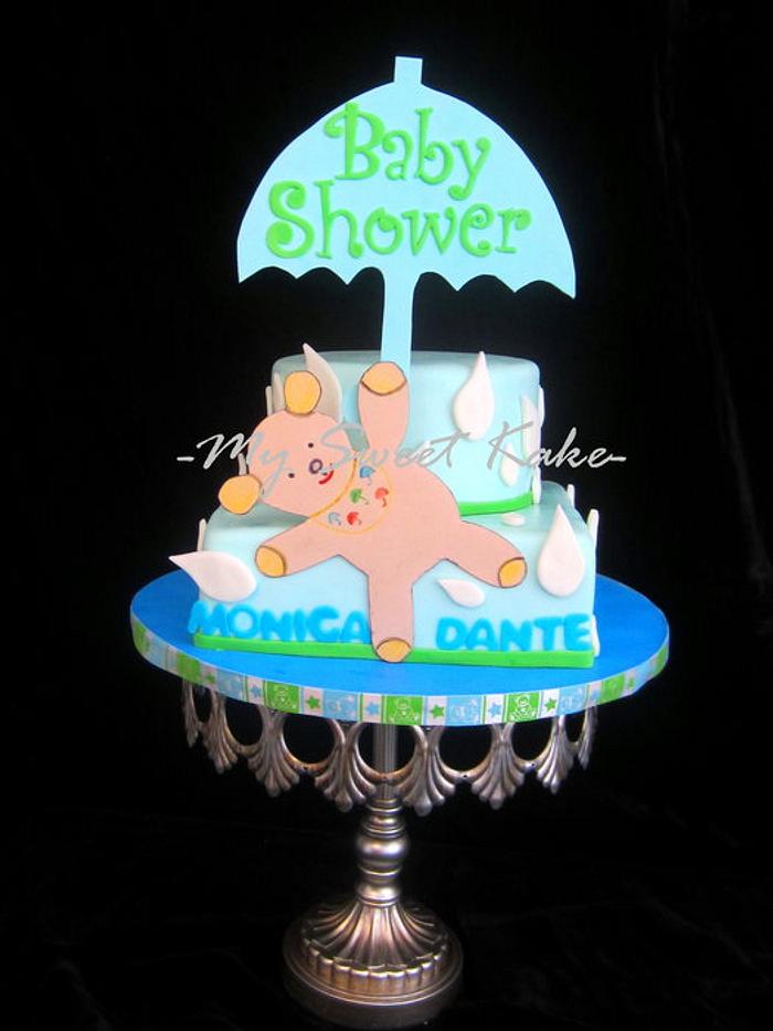 Umbrella Bear Baby Shower Cake