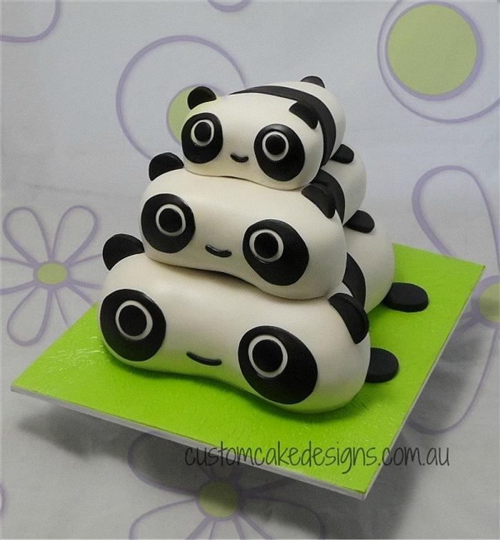 Pile Of Pandas Decorated Cake By Custom Cake Designs Cakesdecor