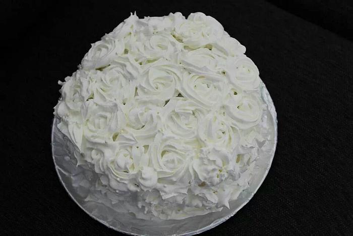 White rosette cake