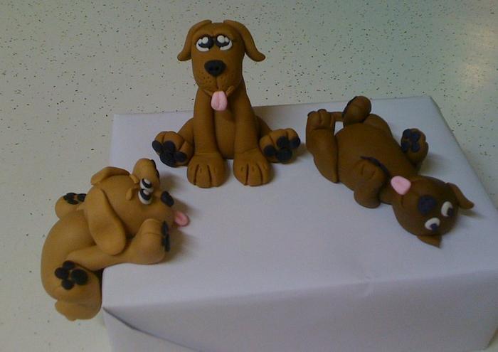 Cheeky Puppies cake toppers