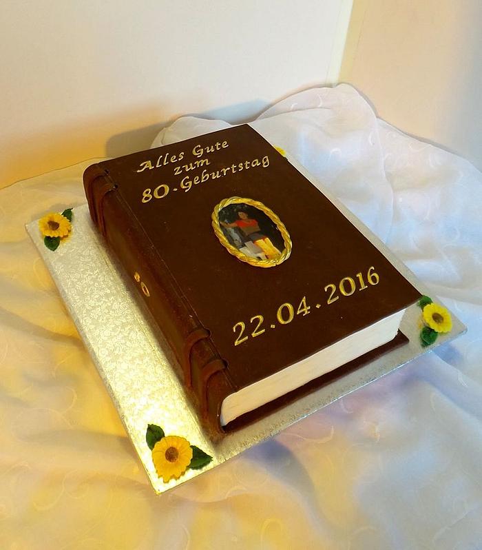 80th Birthday Book Cake
