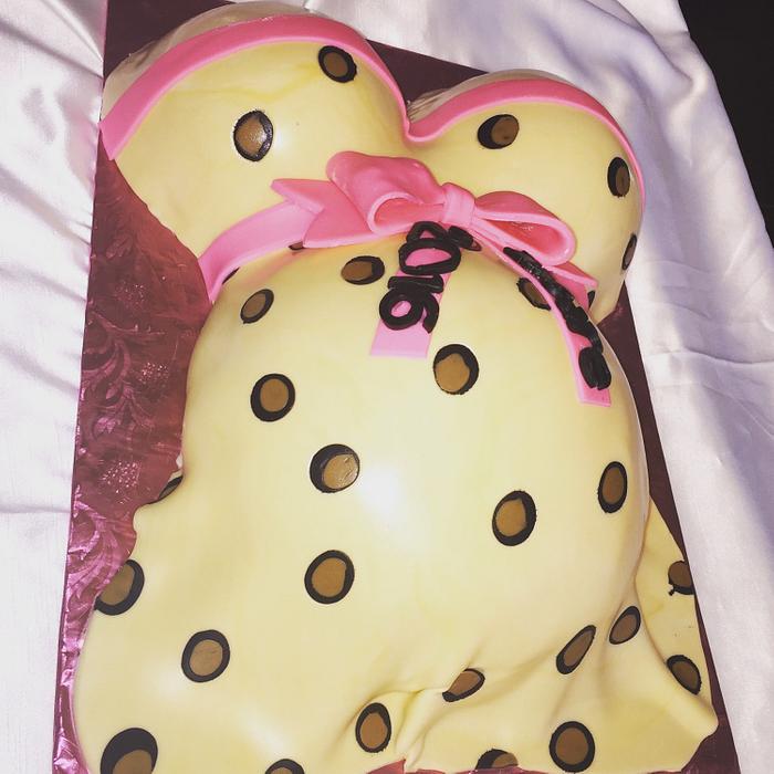 Cheetah print belly cake