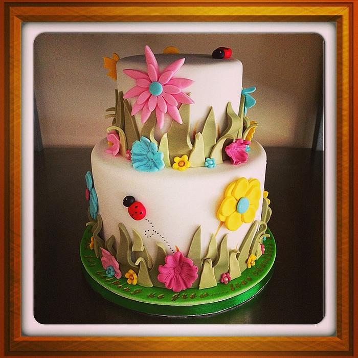 Garden flower cake