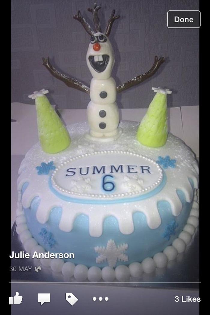 Frozen with Olaf cake