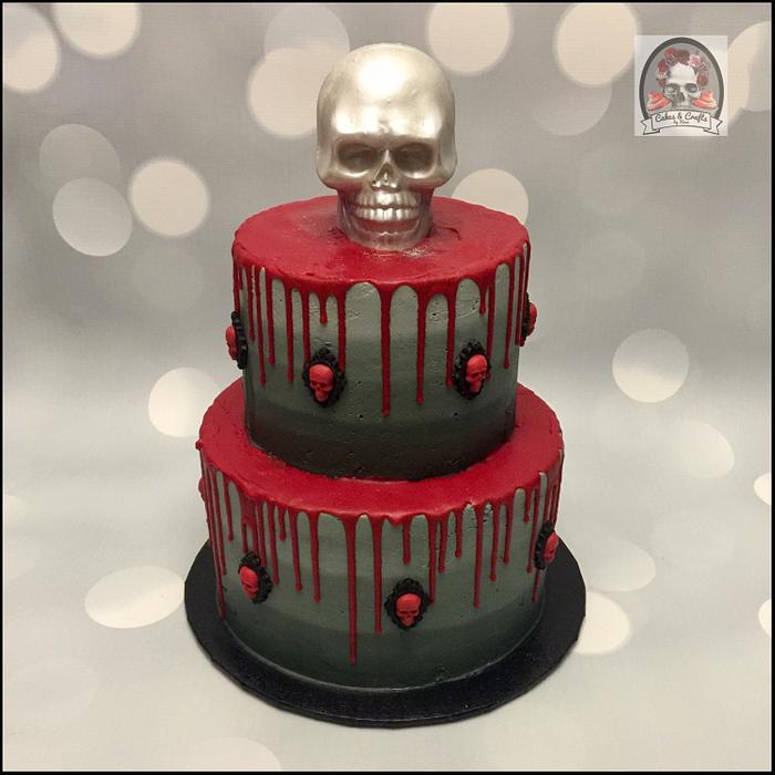 Ombré Skull Drip Cake 