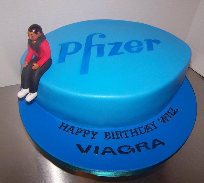 Viagra Pill Birthday Cake