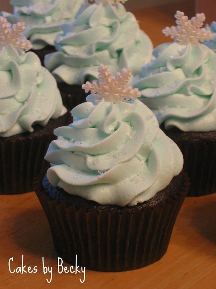 Snow and Ice Cupcakes