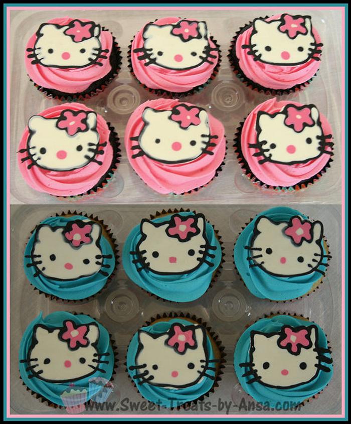 Chocolate Transfer Hello Kitty cupcakes - Decorated Cake - CakesDecor