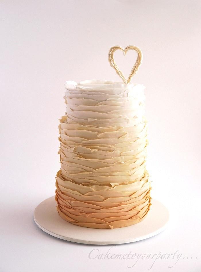 Torn Ruffle Wedding Cake