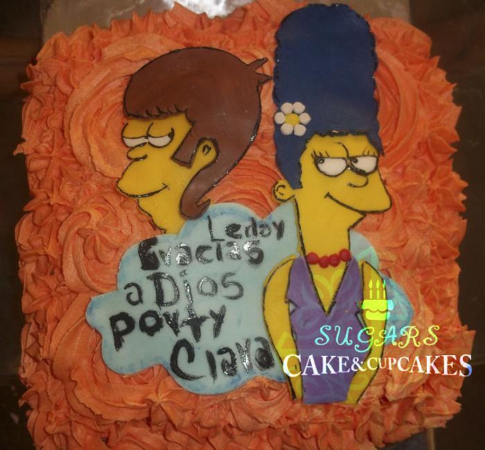 homer and marge young, Buttercream cake