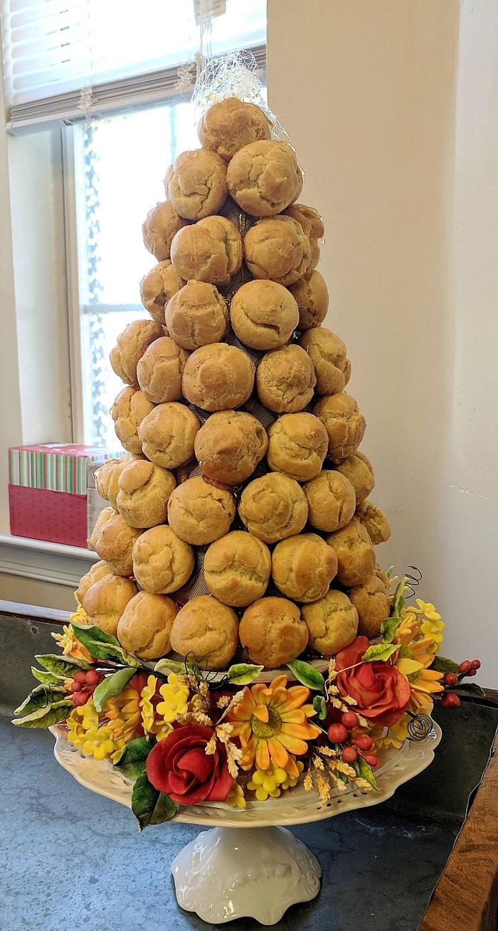 Croquembouche with Sugar Flowers