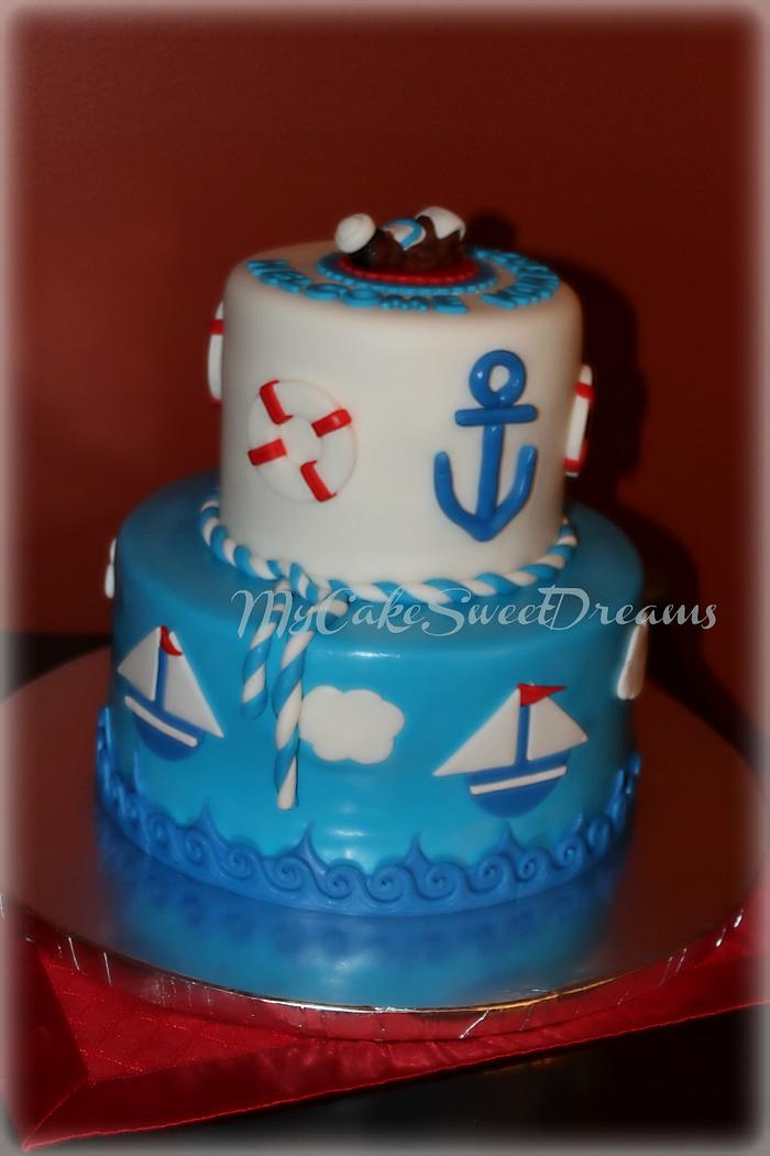 Nautical Theme Baby Shower Cake