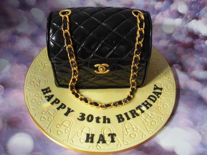 Chanel bag cake.