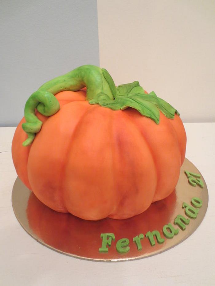 Pumpkin cake with how to photo sequence