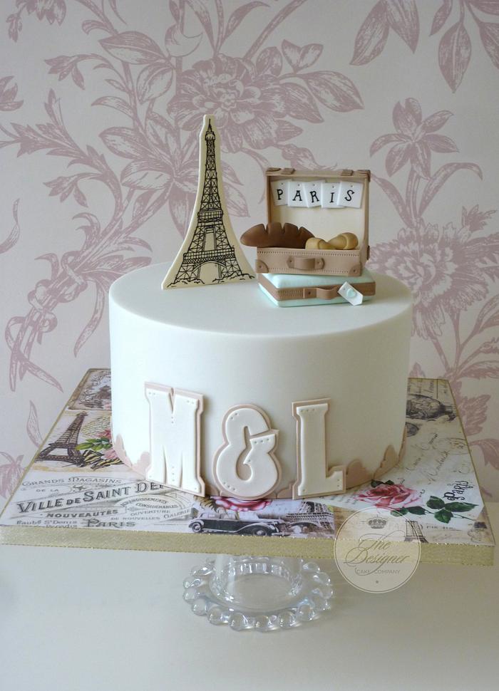 Paris Engagement Cake