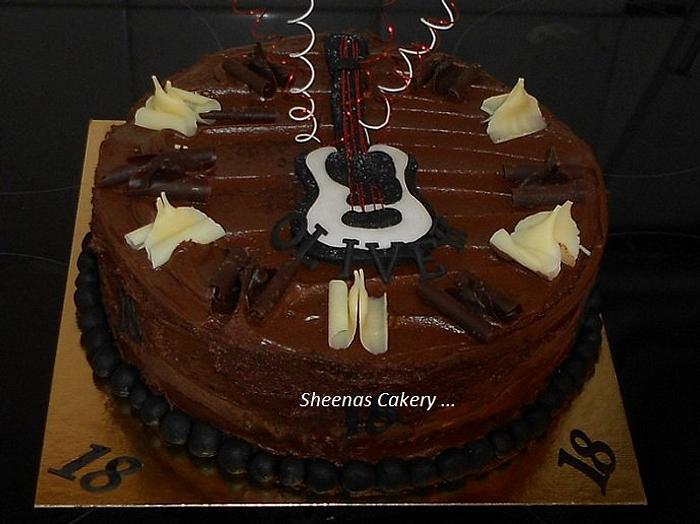 Chocolate cake with Sugarpaste Guitar 