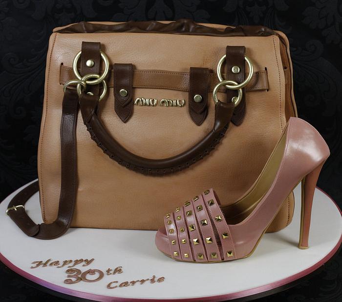 Mui Mui Handbag Cake with Valentino Shoe