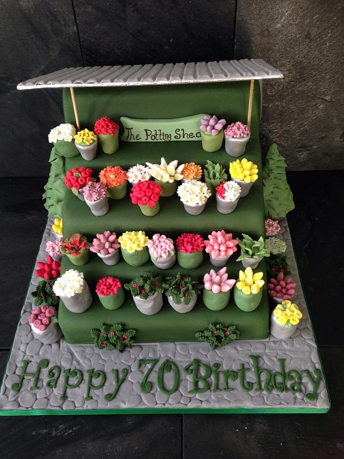 Flower stall cake