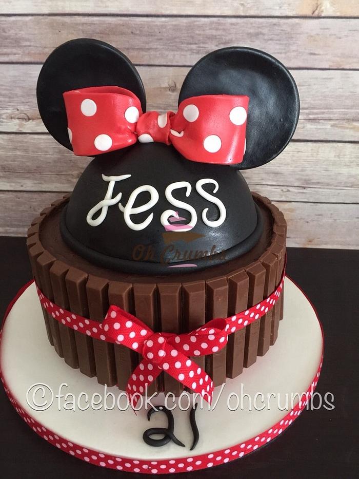 Minnie Mouse chocolate brownie cake 