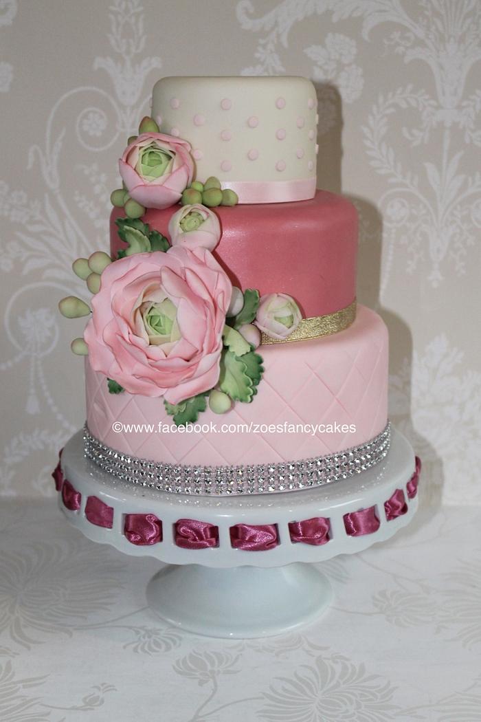 Wedding cake with flower detail