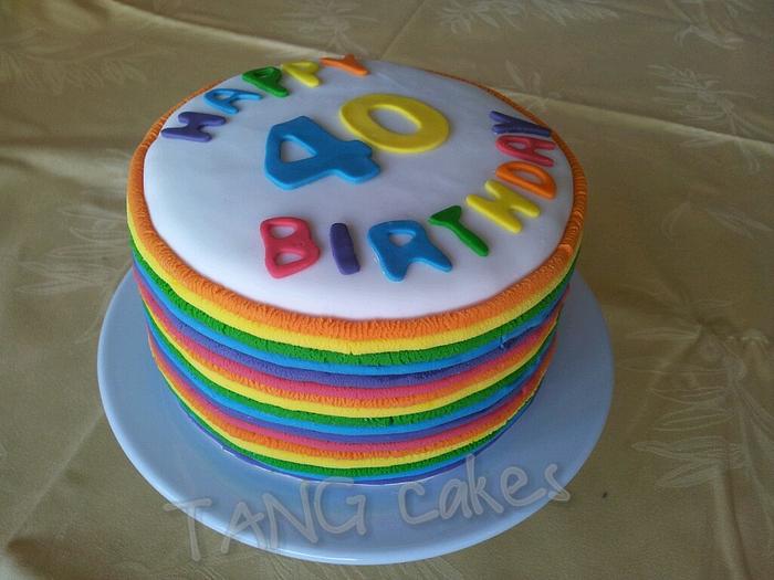 Rainbow birthday cake - for me!