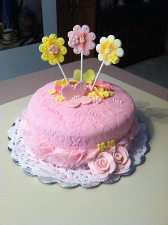 Pink Butterfly Cake