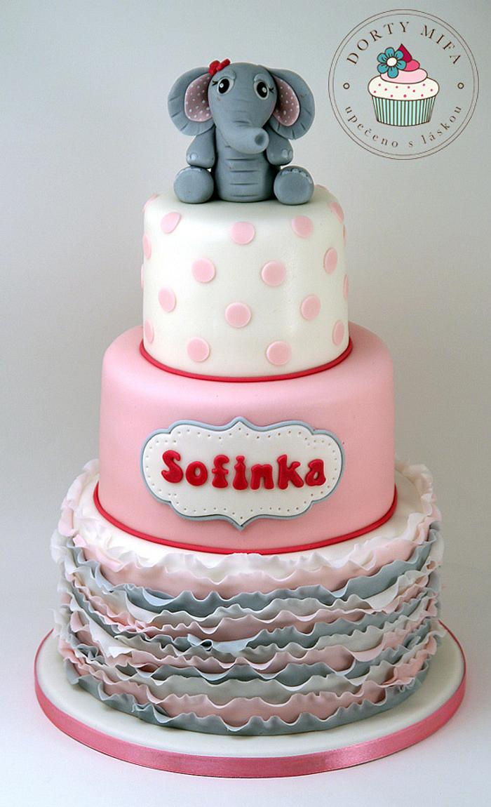 Baby Shower Pink Elephant Cake Topper, Personalized Cake Topper - Etsy