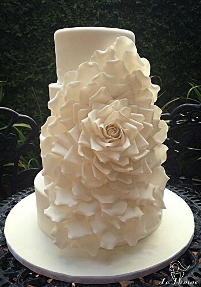 Oversized Rose Wedding Cake