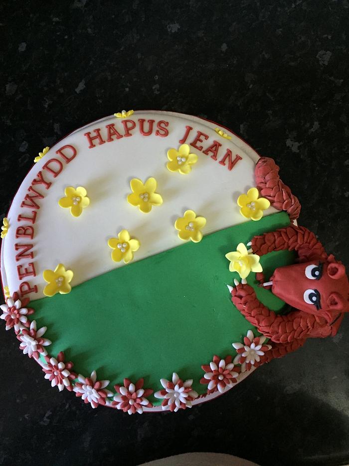 Welsh dragon cake