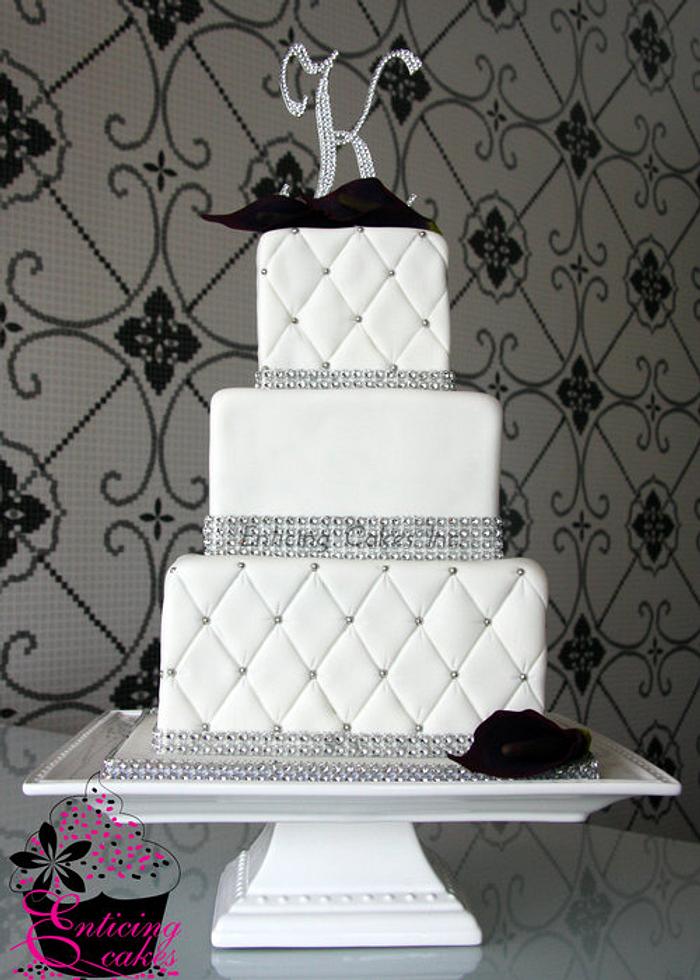 Quilted Bling Wedding Cake