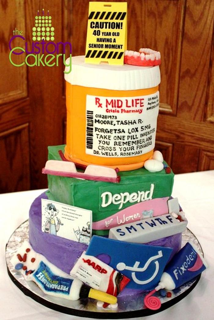 Senior Moment 40th Birthday Cake