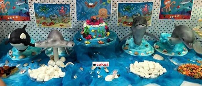 under the sea themed cake