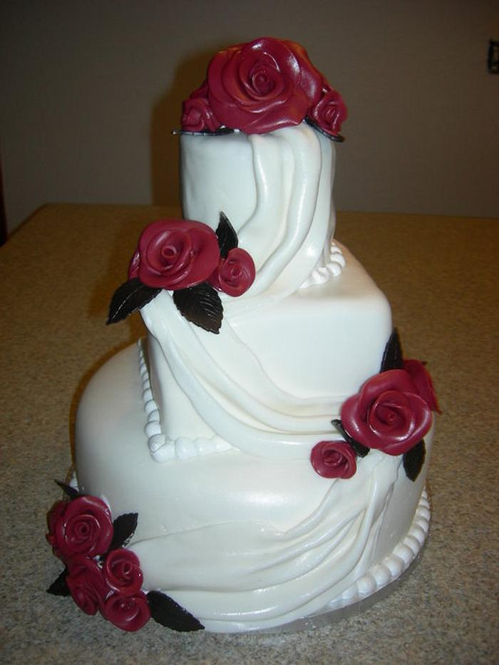 Fondant Drape Wedding Cake