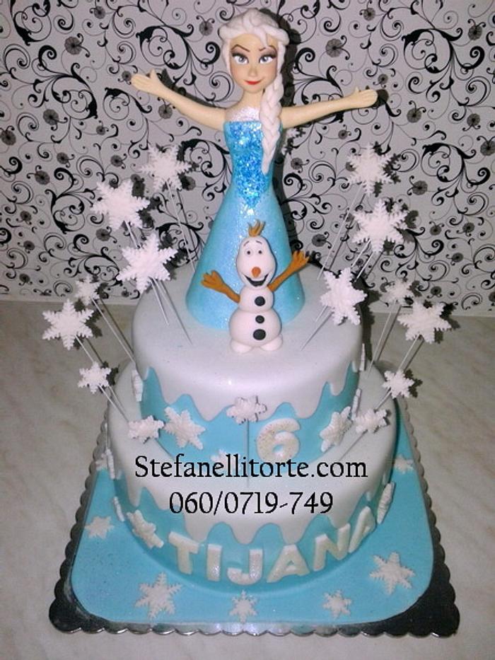 Frozen cake Elsa & Olaf
