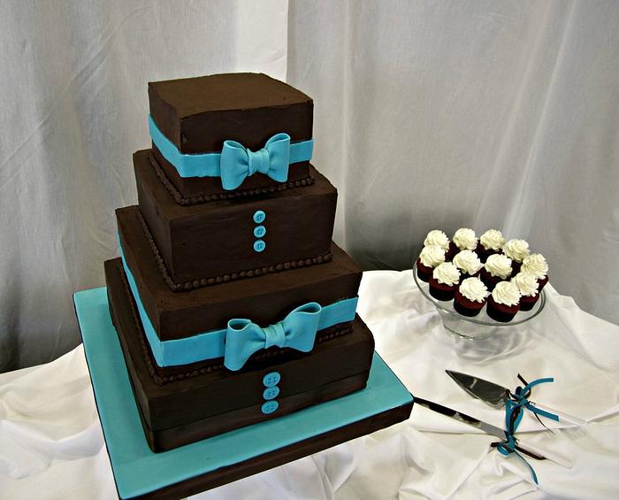 Tuxedo Inspired Wedding Cake