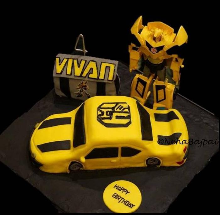 Bumblebee Transformer Car Cake