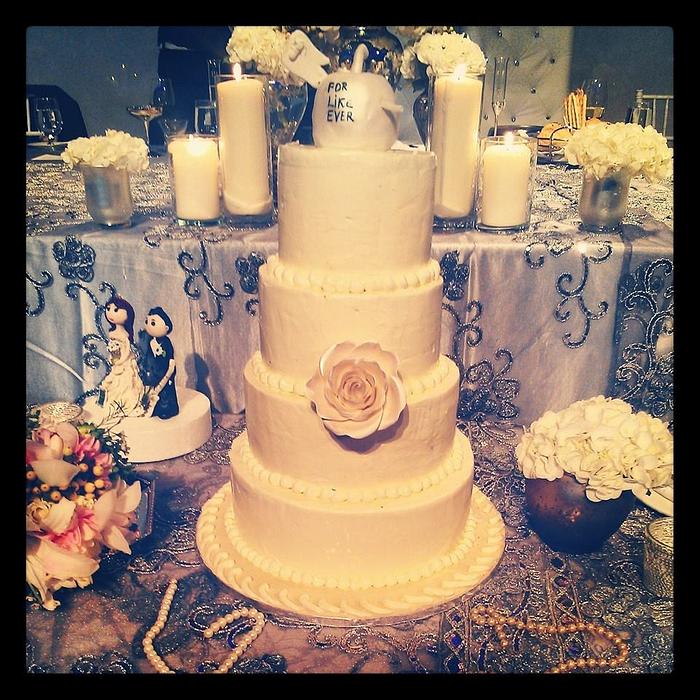 All buttercream wedding cake 