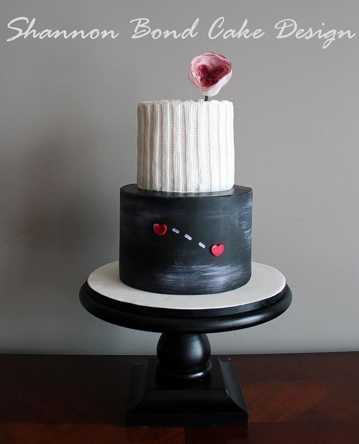 Hearts Apart, Knit Together Cake