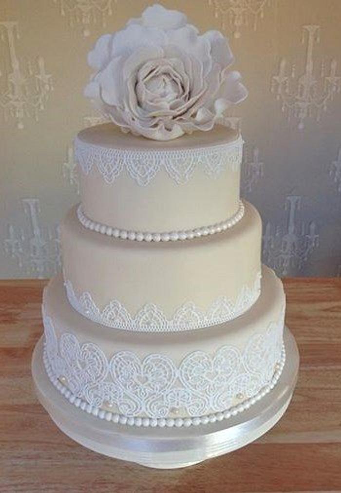 Peony Wedding cake